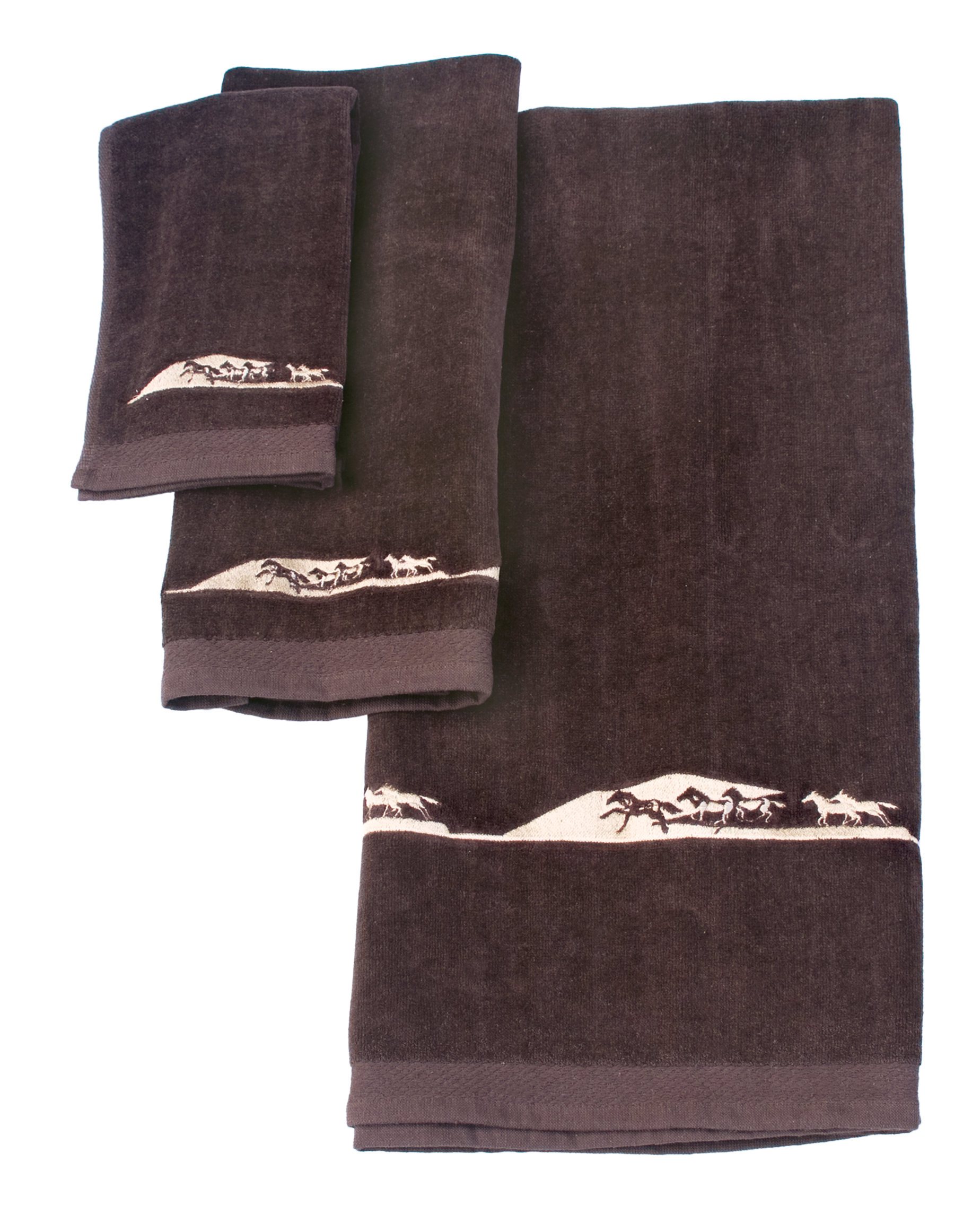 Bath Towel Set, Dark Brown - 2 Design Options – Country Barn USA