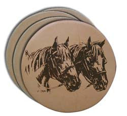 Leather Coaster Set - 4 piece (Multiple Design Options)
