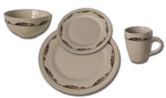16 Piece Stoneware Table Dinnerware, 4 Place Settings - 3 Designs Available