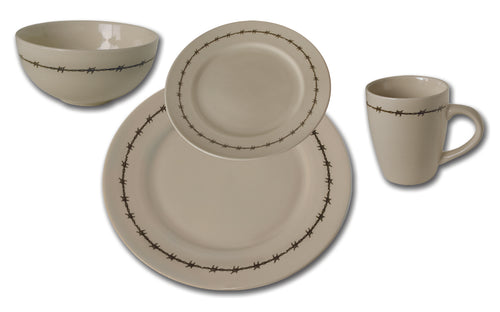 16 Piece Stoneware Table Dinnerware, 4 Place Settings - 3 Designs Available