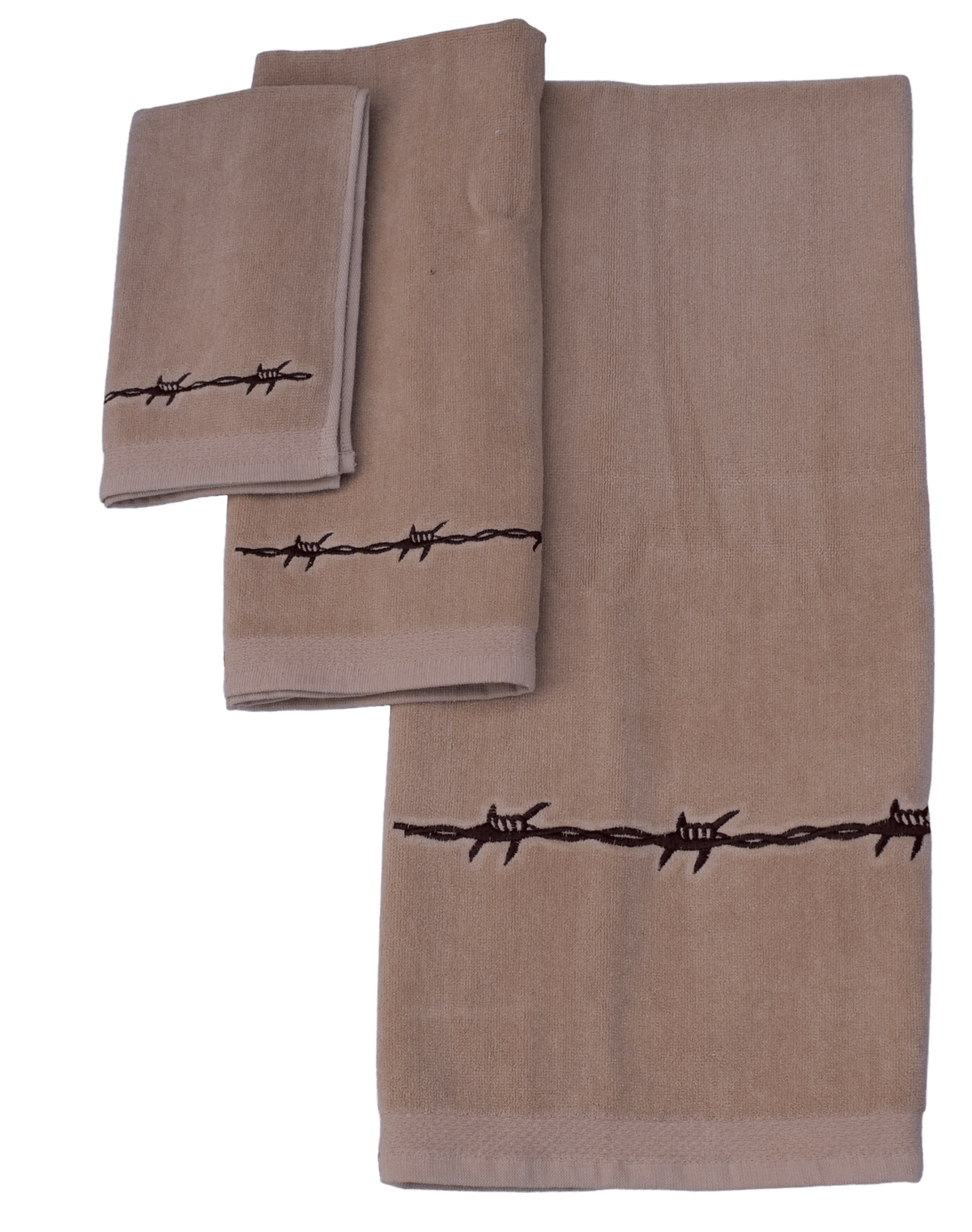 Bath Towel Set, Beige (Tan) - 2 Design Options