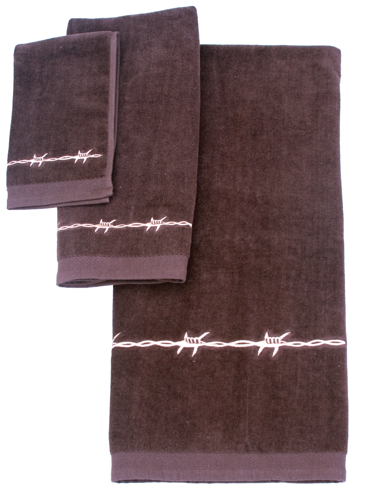 Bath Towel Set, Dark Brown - 2 Design Options